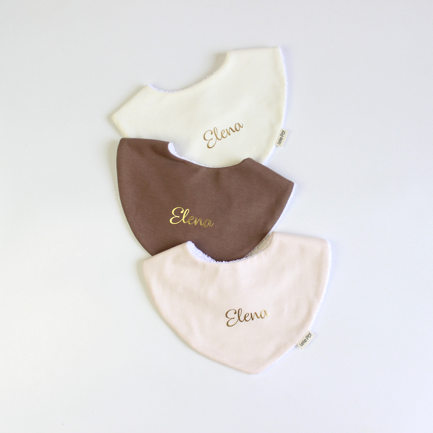 Babero Babi x 3 - Crudo, Mocca & Palo Rosa