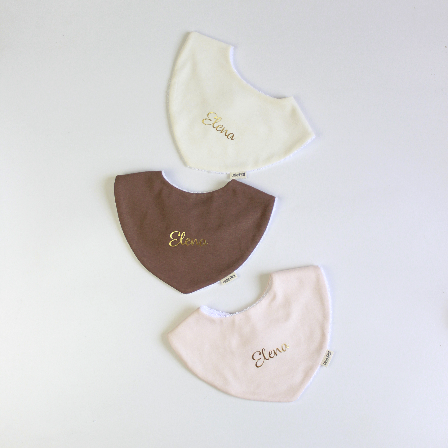 Babero Babi x 3 - Crudo, Mocca & Palo Rosa