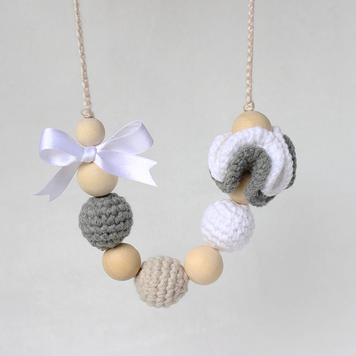 Collar de Lactancia Sadie Gris, Beige & Blanco