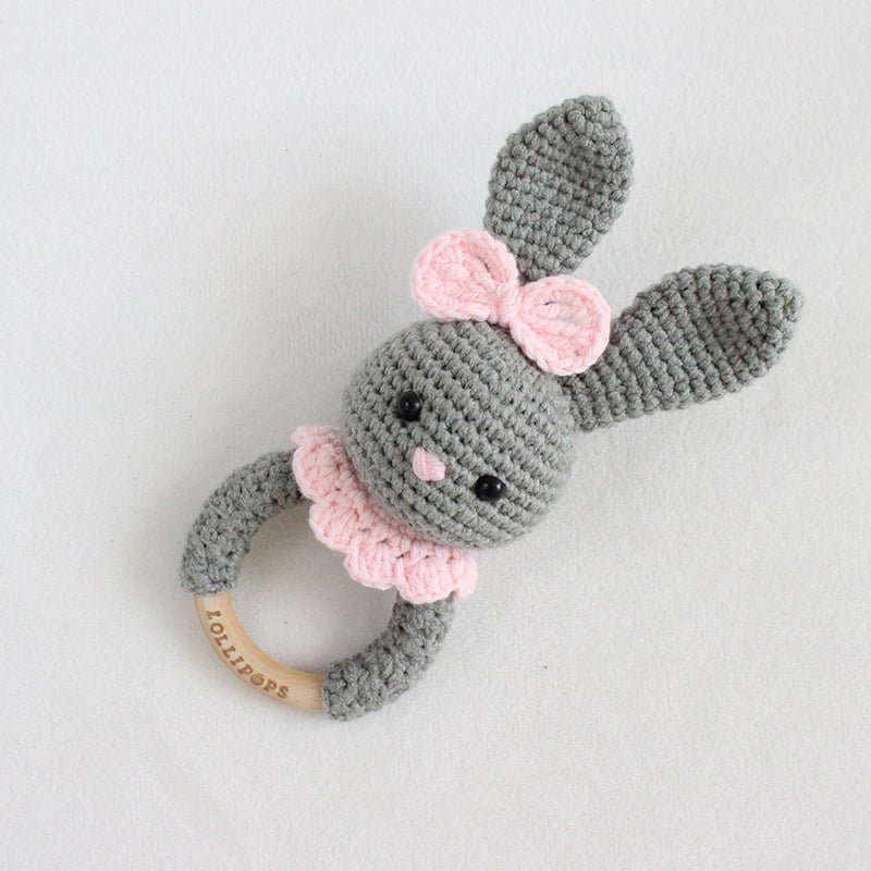 Sonajero Coneja Gris & Rosa