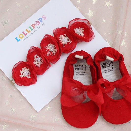 Corona 5 Rosas de Velo Roja