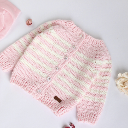 Suéter Douce Abierto Rosa & Crudo