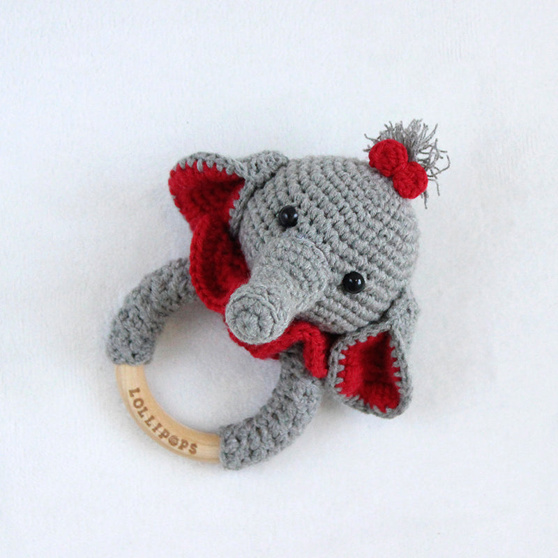 Sonajero Elefante Gris & Rojo