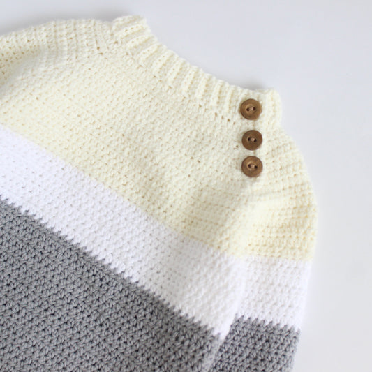 Suéter Noah Crudo, Blanco & Gris