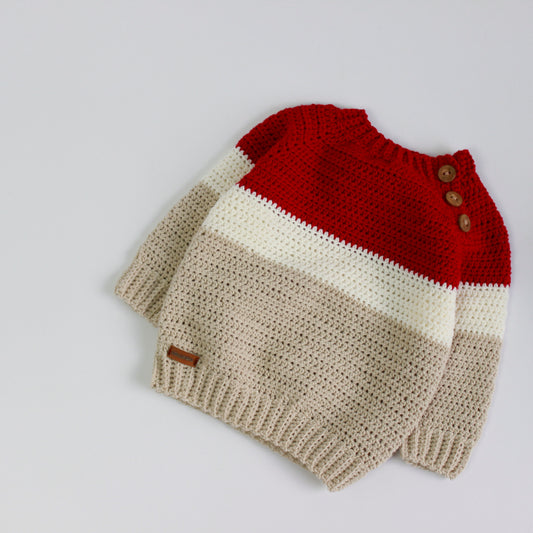 Suéter Noah Rojo, Crudo & Beige