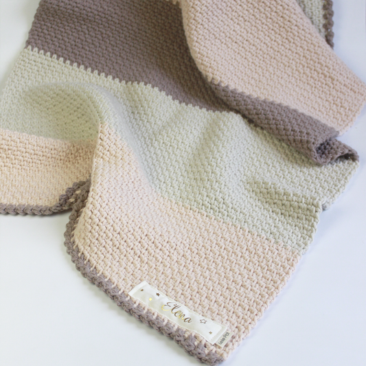 Manta Tejida Elena Personalizada Palo rosa, Beige & Camel