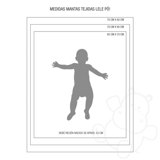 Manta Tejida Flora Personalizada Azul, Gris & Crudo