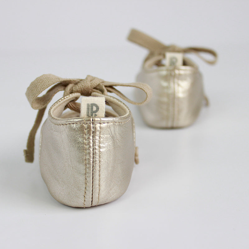 Merceditas Doradas Cuero Genuino