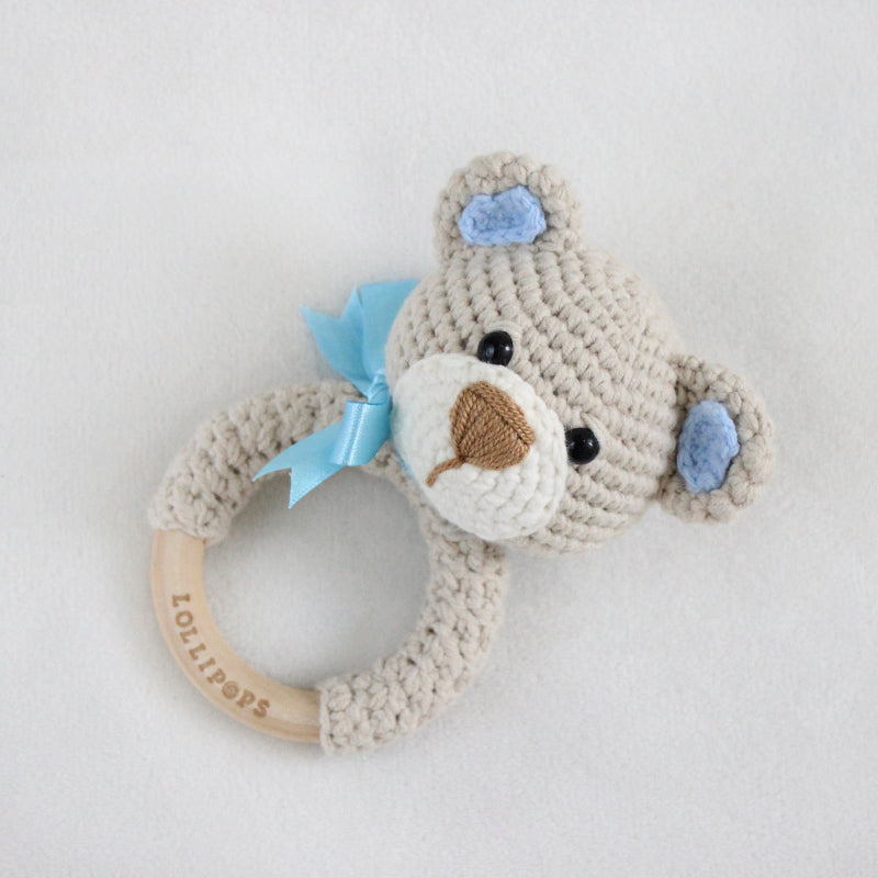 Sonajero Oso Beige, Crudo & Celeste