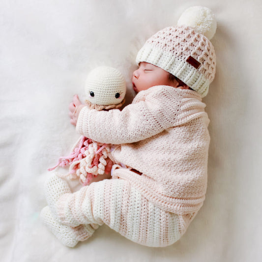 Primer día tejido Alicia, Palo rosa & Crudo