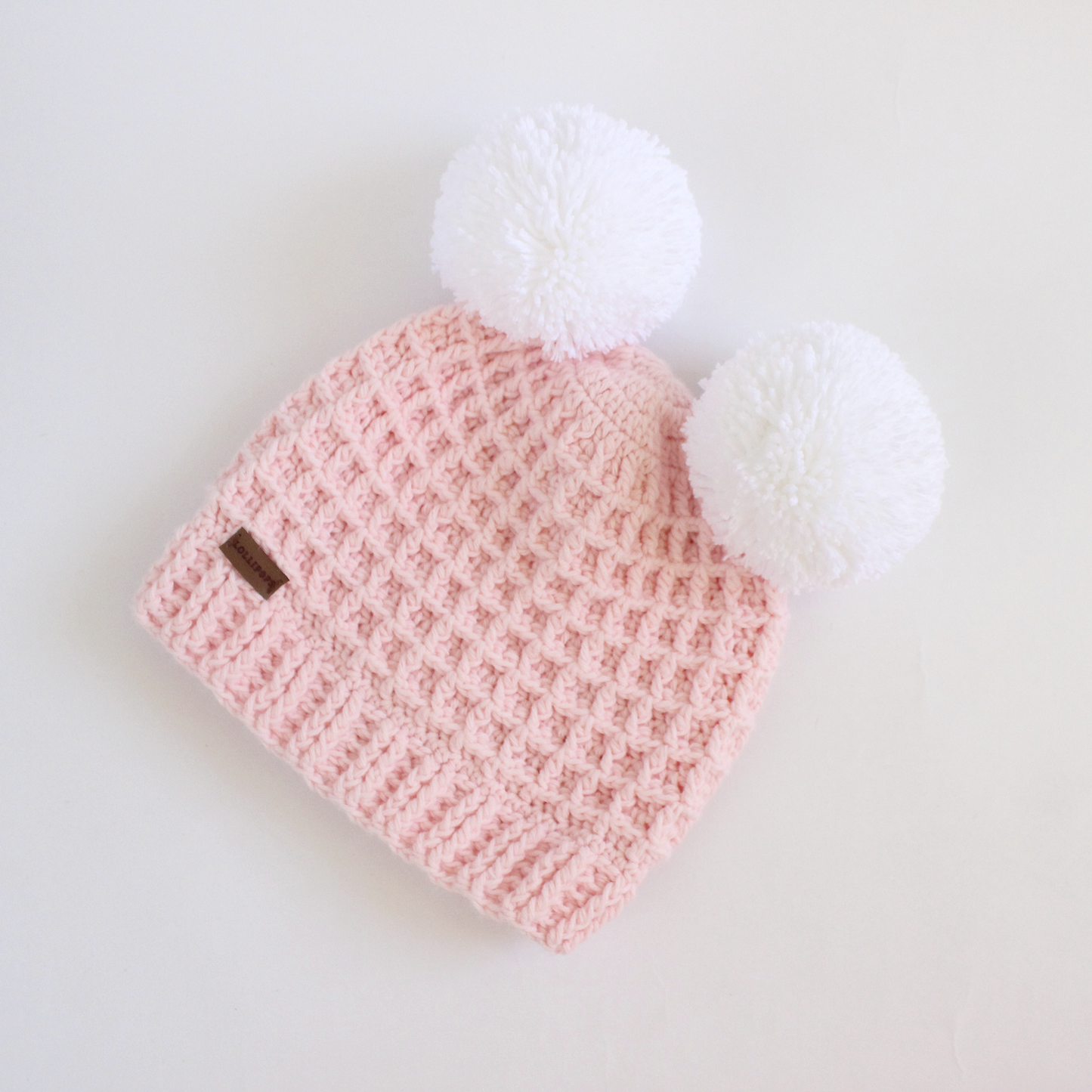 Coco Rosa con 2 Pompones Blancos