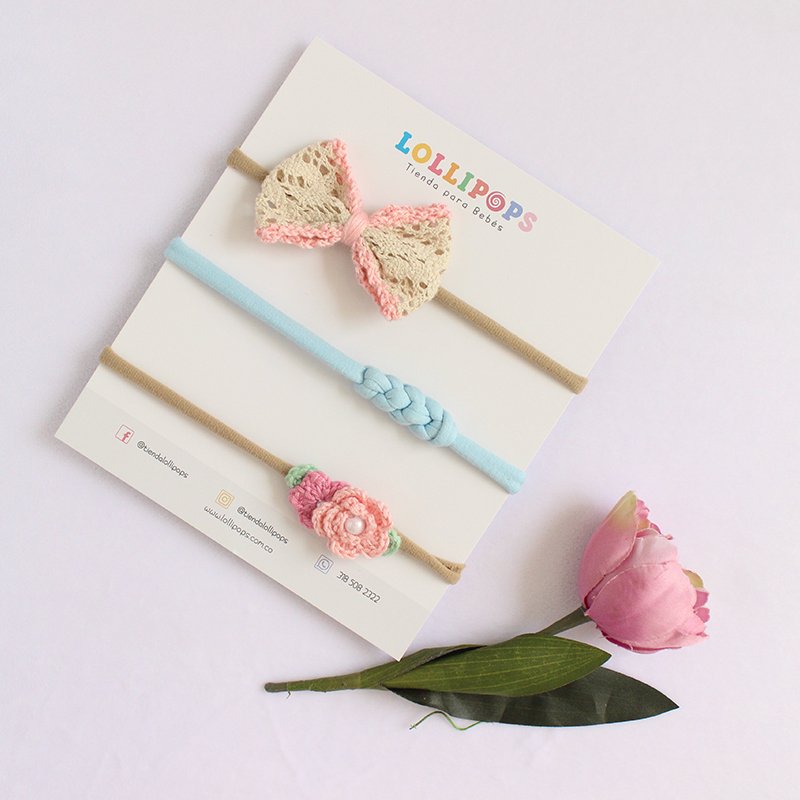 Set Rosa Peach y Celeste