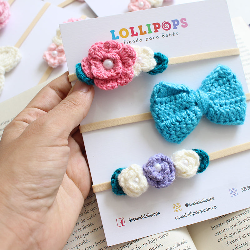 Set Jardín, Corbatín & Rosas - Cherry & Azul