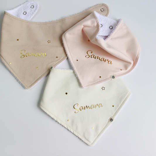 Baberos x 3 - Crudo, Beige & Palo Rosa