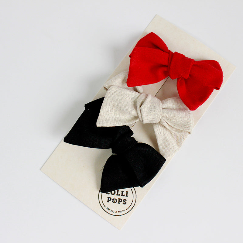 Set de Lino - Rojo, Arena & Negro