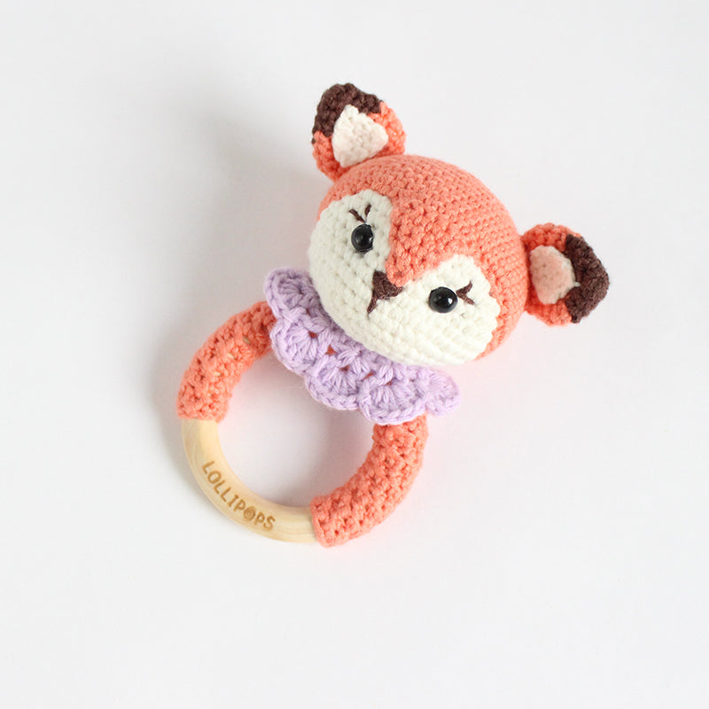 Sonajero Zorrita Naranja & Lila