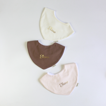 Babero Babi x 3 - Crudo, Mocca & Palo Rosa