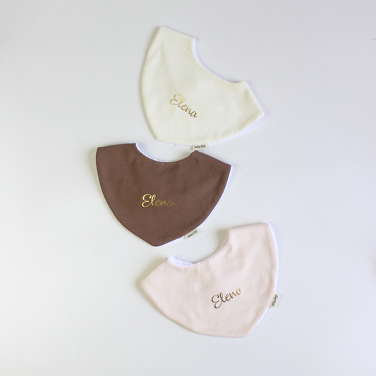 Babero Babi x 3 - Crudo, Mocca & Palo Rosa