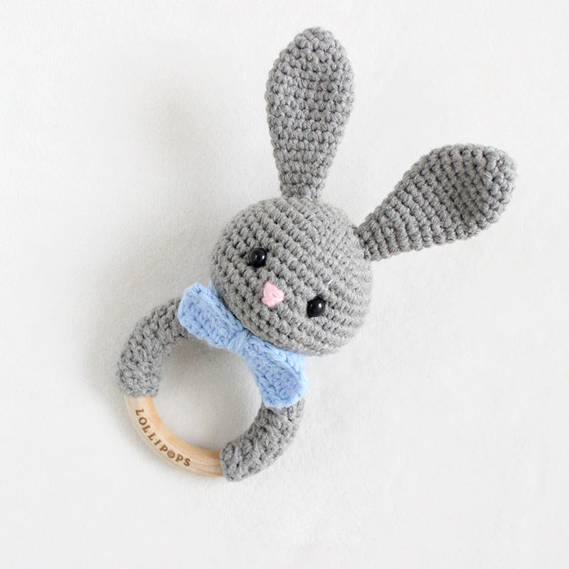 Sonajero Conejo Gris & Celeste