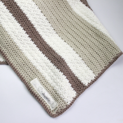 Manta Tejida Flora Personalizada  Beige, Camel & Crudo