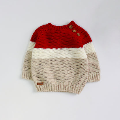 Suéter Noah Rojo, Crudo & Beige