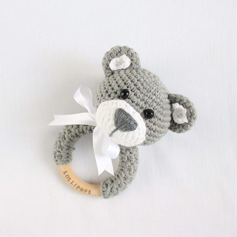 Sonajero Oso Gris & Blanco