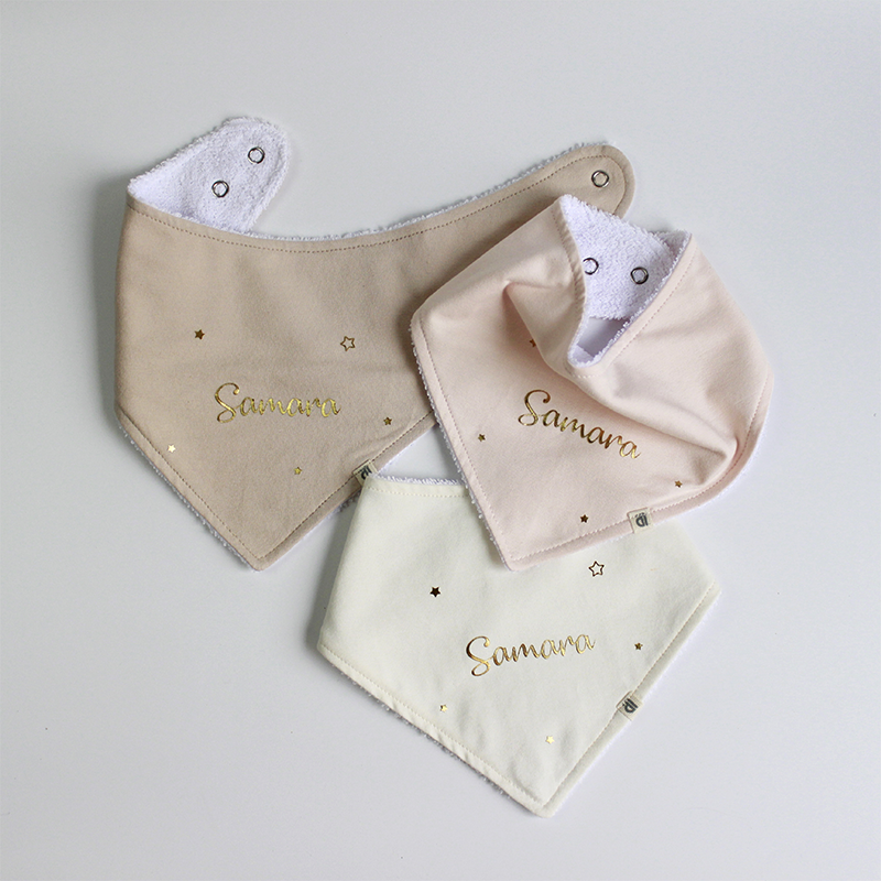 Baberos x 3 - Crudo, Beige & Palo Rosa