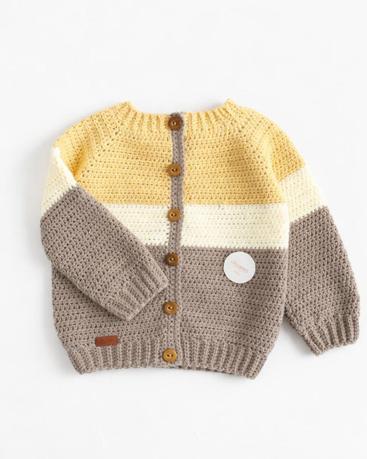 Suéter Noah Abierto Amarillo, Crudo & Gris terroso